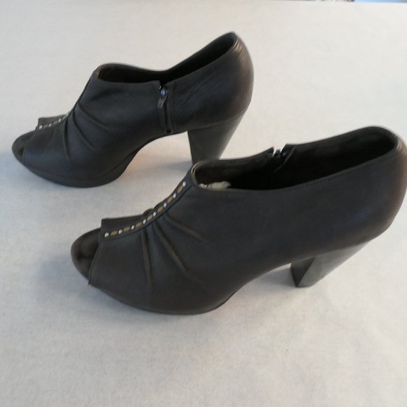 Size 9.5 Calleen Cordera Caliza Brown Peep Toe - Picture 4 of 11